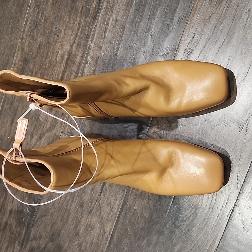 Dark Camel Square Toe Boots